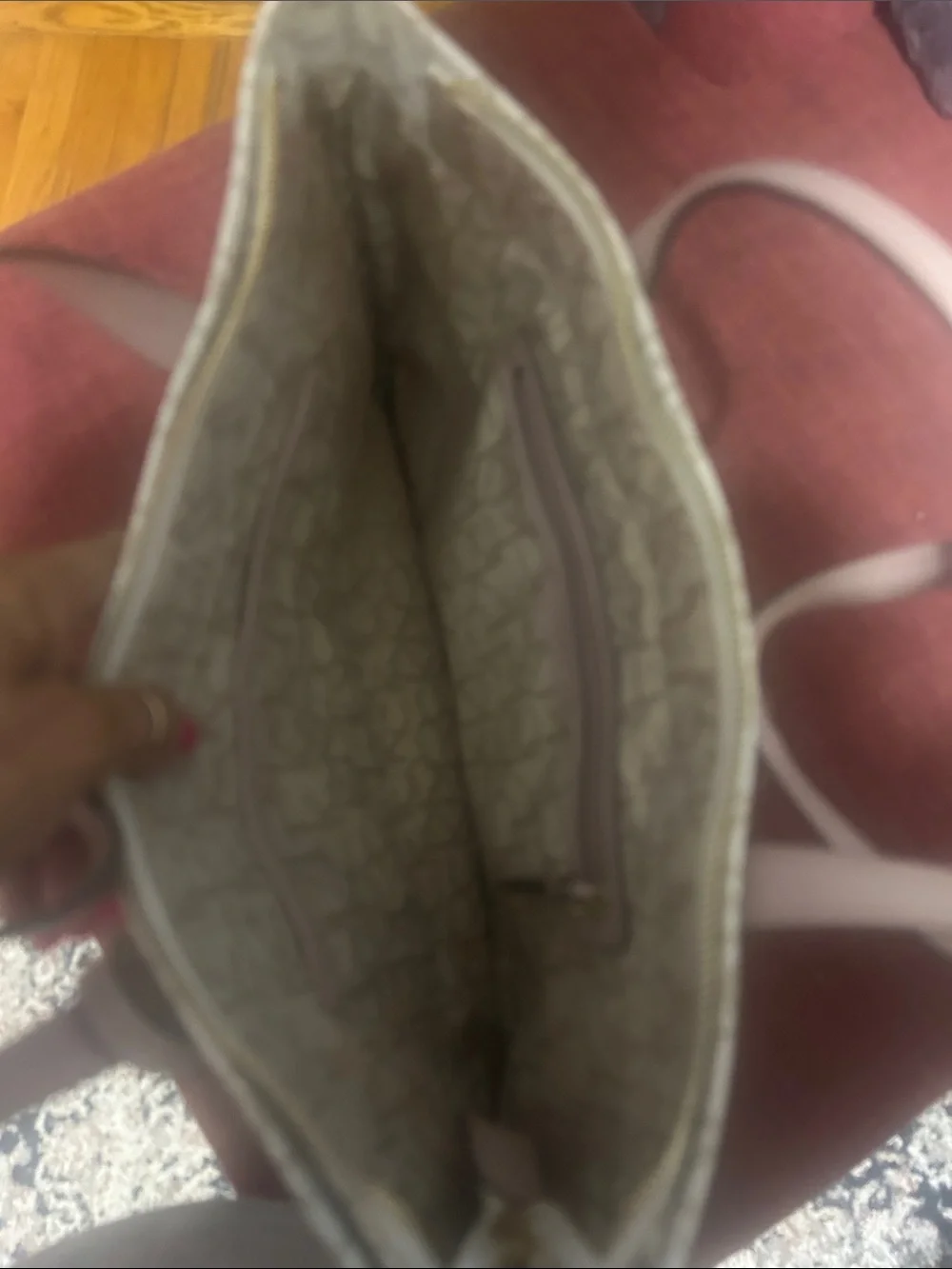 Calvin Klein White and Light Pink CK Logo Tote